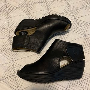 FLY London Velcro Platform Wedges